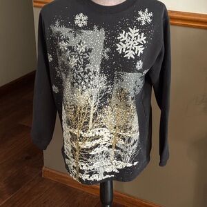 Winter Wonderland Black Sweater